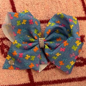 JoJo Siwa Large Cheer Hair Bow Denim Design with Multicolor Bows